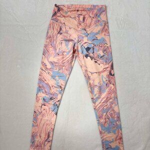 Women's Light Pastel Colored & Swirled Design Leggings with a V-cut Waist